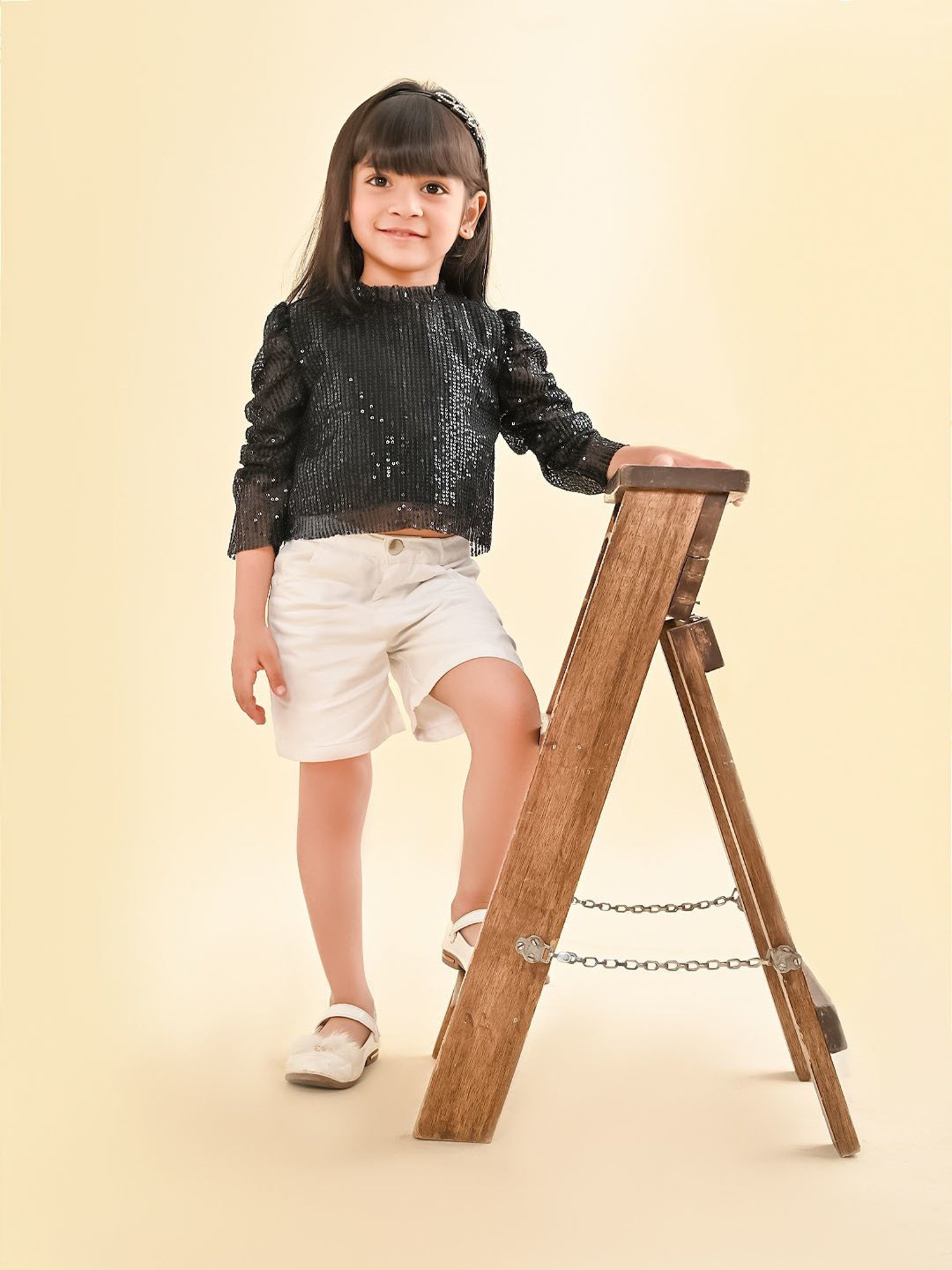 LilPicks Kids Black Embellished Top