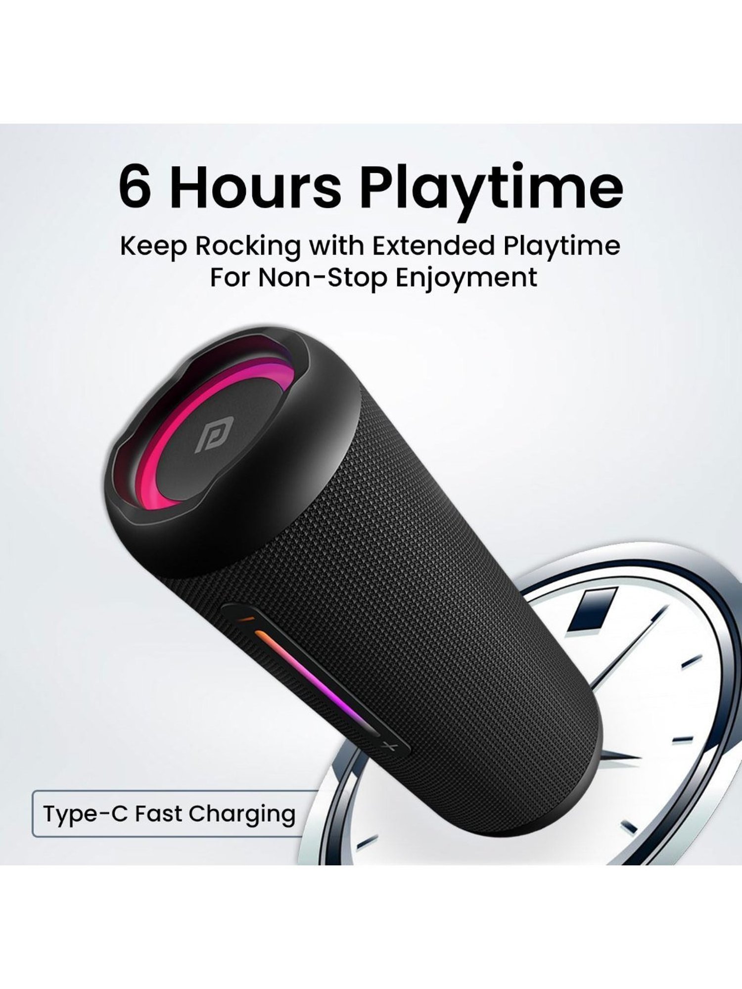 Portronics Breeze 5, 25W Portable Wireless Bluetooth Speaker with in Built 6H playtime (Black)