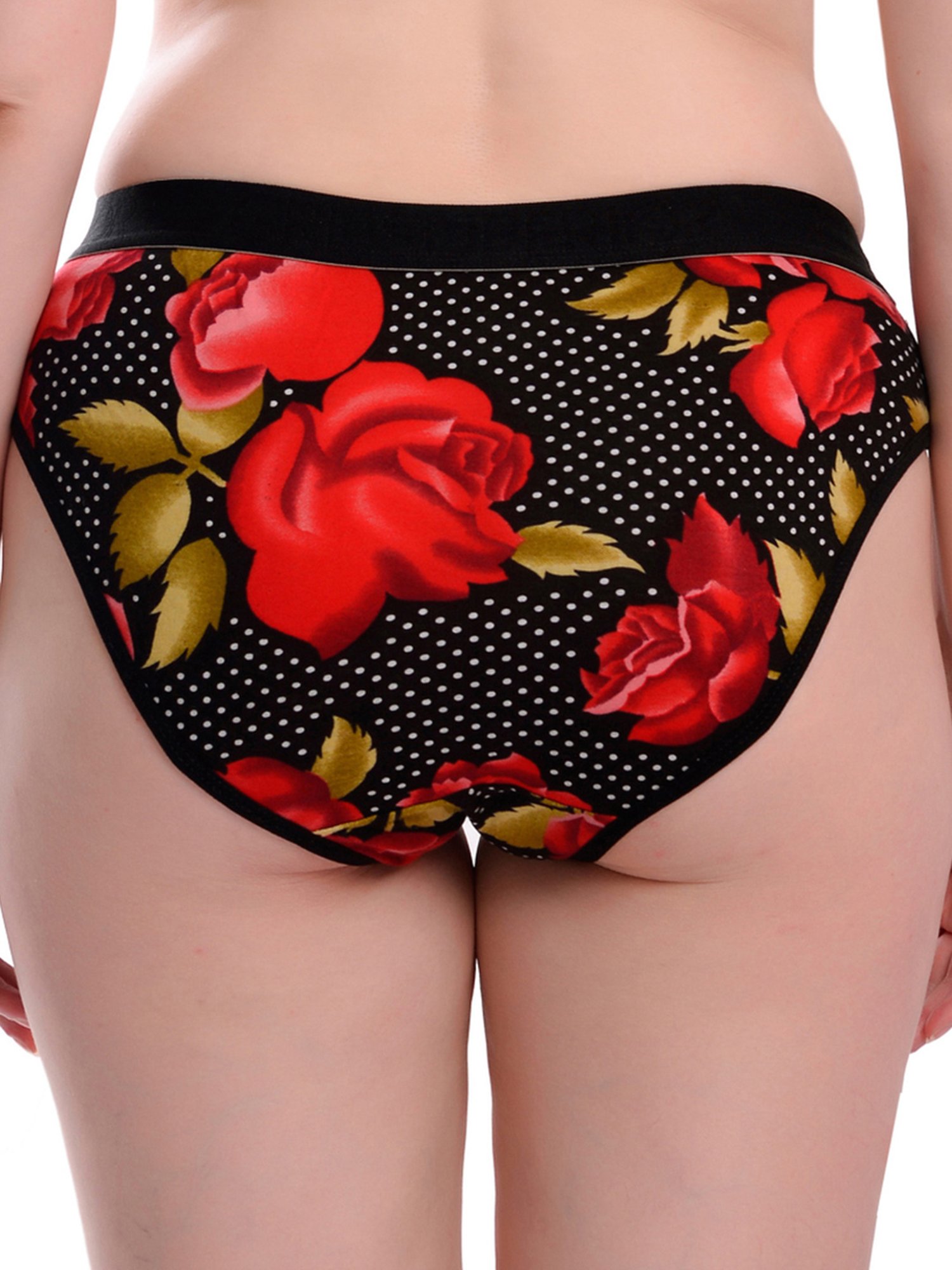 AROUSY Black Floral Print Hipster Panties - Pack Of 3