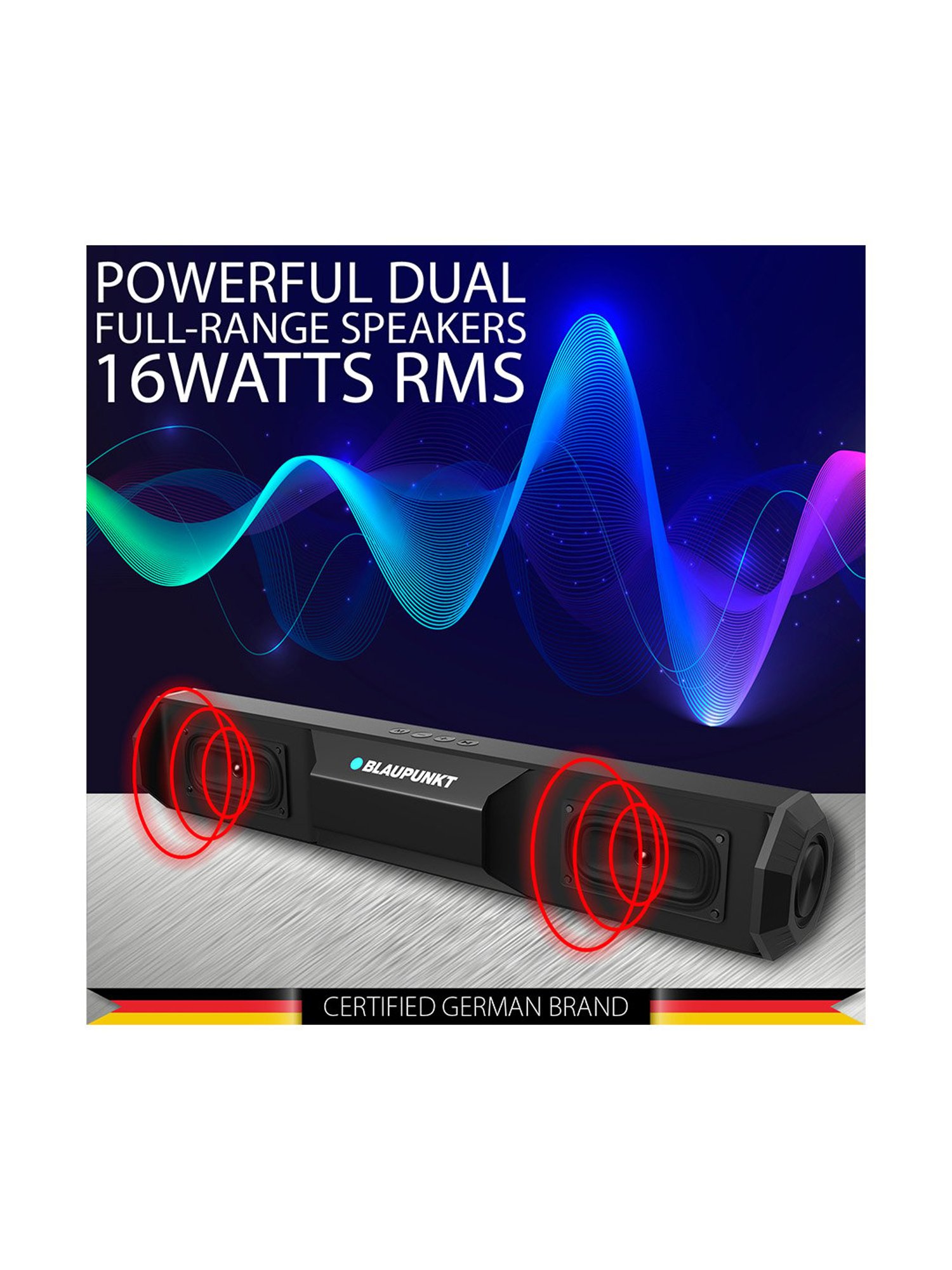 Portronics Decibel 24 | 10W Bluetooth Soundbar Speaker With In Built Mic (Black)