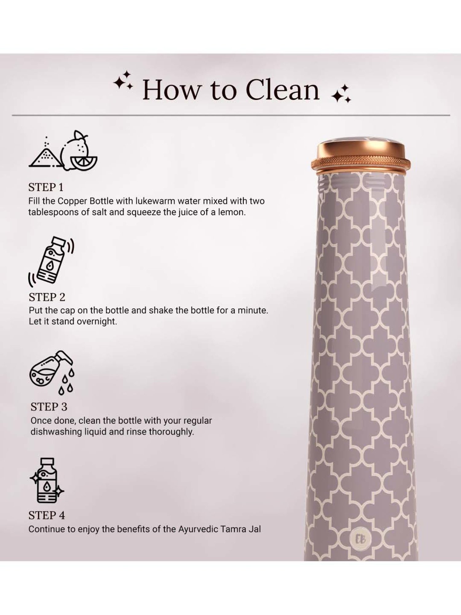 Everything Beautiful Grey Copper Water Bottle - Slim (0.75 L)