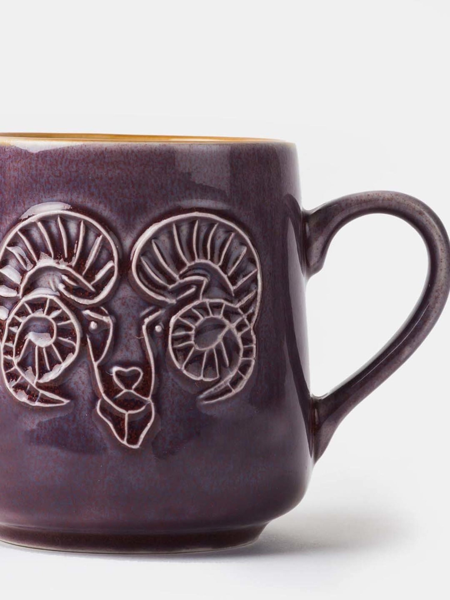 Fabindia Rashi Purple Ceramic Aries Coffee Mug (330 ML)