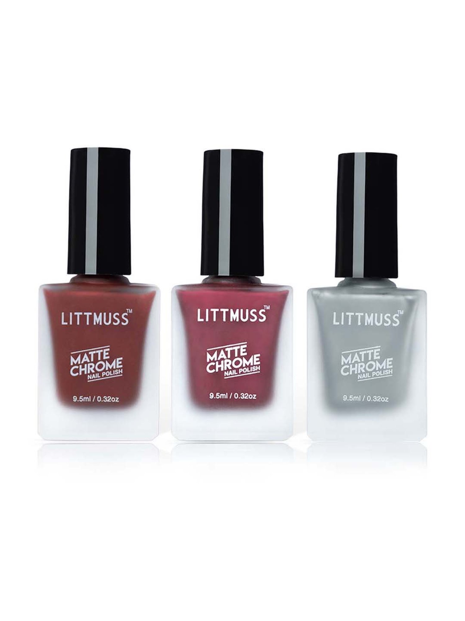 Littmuss Keep It Simple Matte Chrome Nail Polish Combo - 28.5 ml