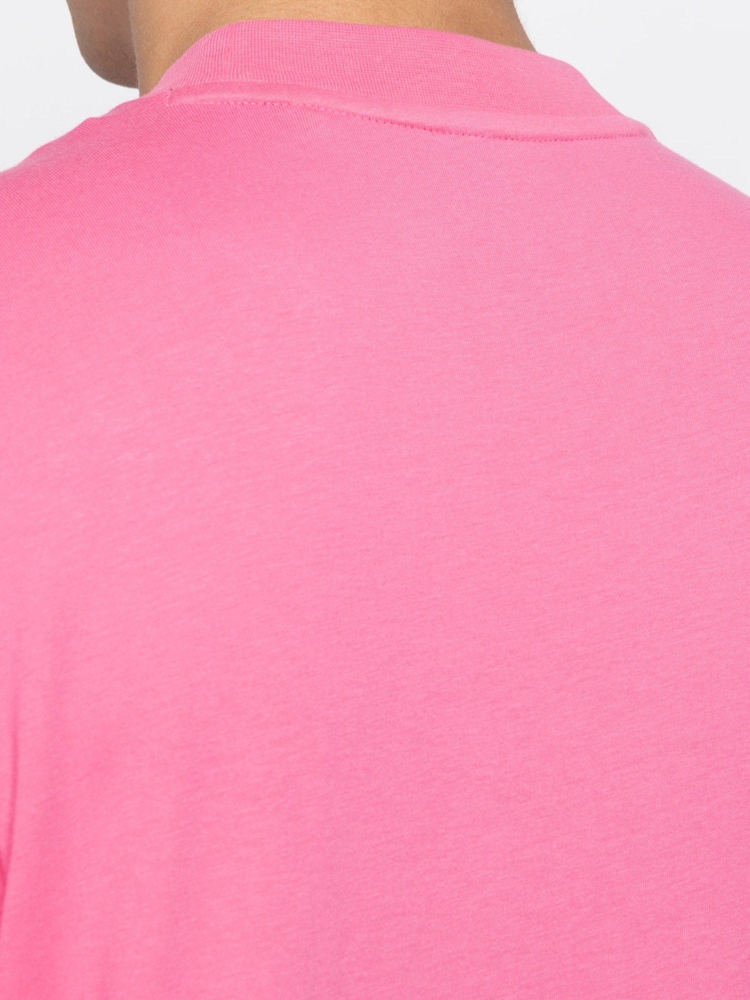 Adidas Pink Cotton Regular Fit Logo Printed T-Shirt