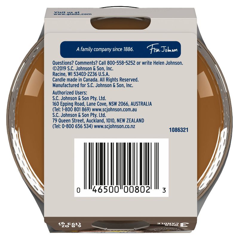 Glade Cashmere Woods 3-Wick Candle - 6.8oz