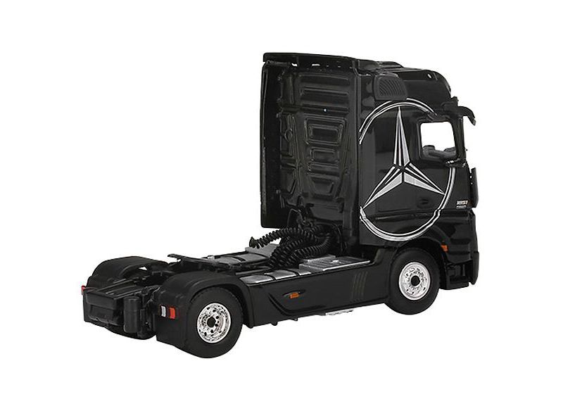 Mercedes Benz Actros Truck Tractor Black with Silver Mercedes Logo 1/64 Diecast Model by True Scale Miniatures