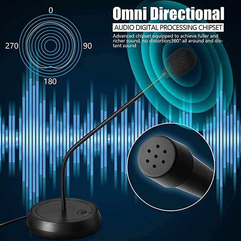 35MM PC Microphone Professional Recording Condenser Microphone Compatible with PC Laptop iPhone iPad SingingVoice RecordingYouTubeSkypeGaming35mm PC Microphone Plug and Play