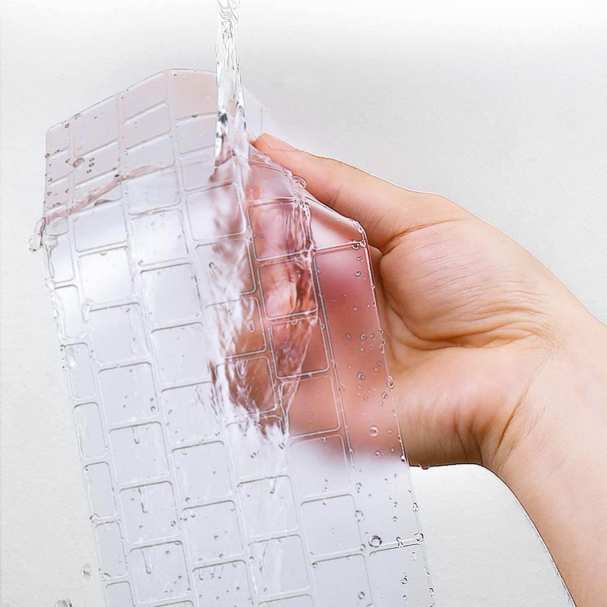 MOSISO Keyboard Cover Compatible with MacBook Air 13 inch 2019 2018 Release A1932 with Retina Display & Touch ID, Waterproof Dust-Proof Protective Silicone Skin, Clear