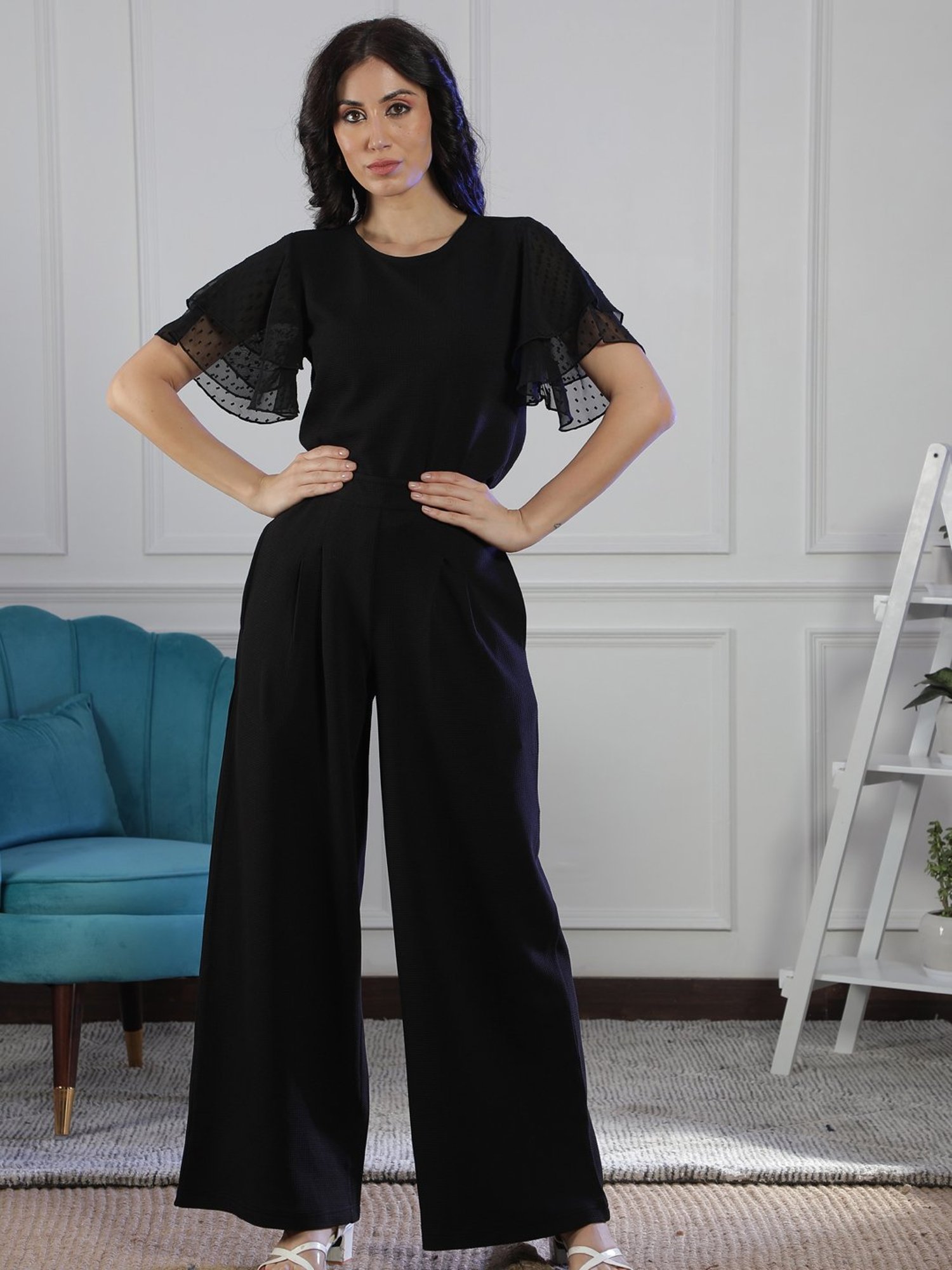 NEUDIS Black Polyester Top