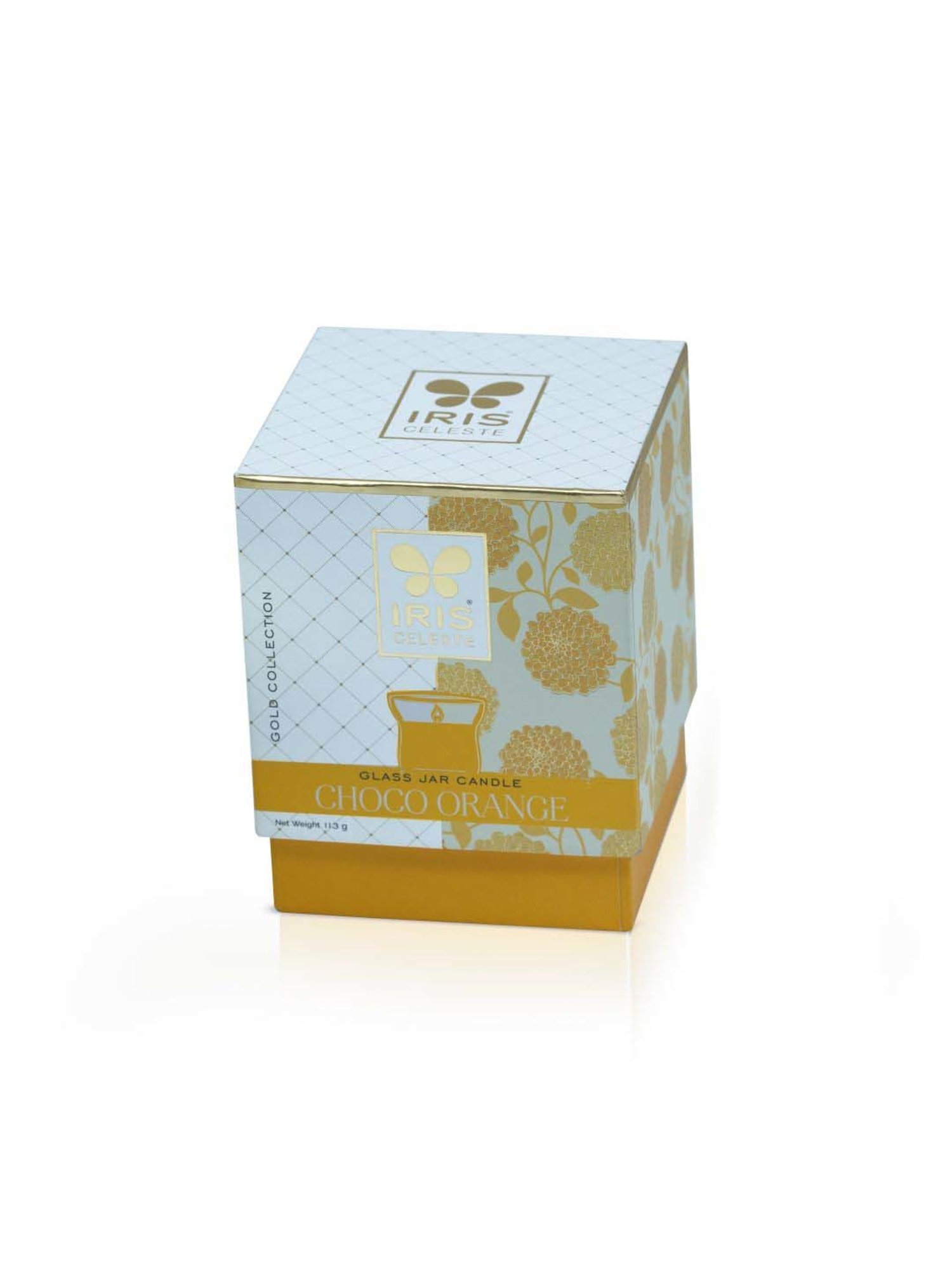 IRIS Gold Collection White Celeste Hurricane Choco Orange Fragrance Candle