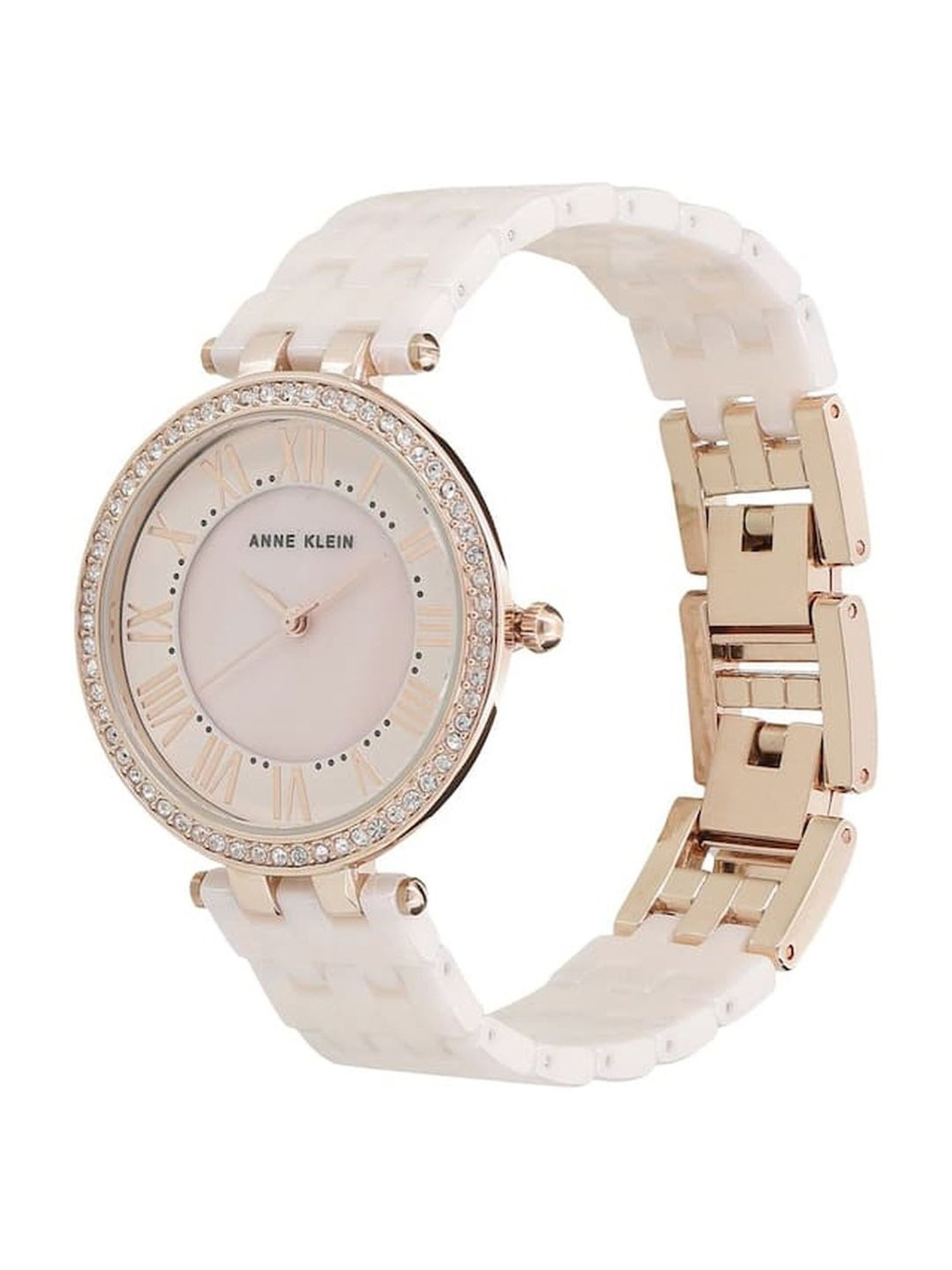 Anne Klein NEAK2130RGLP Ceramics Analog Watch for Women