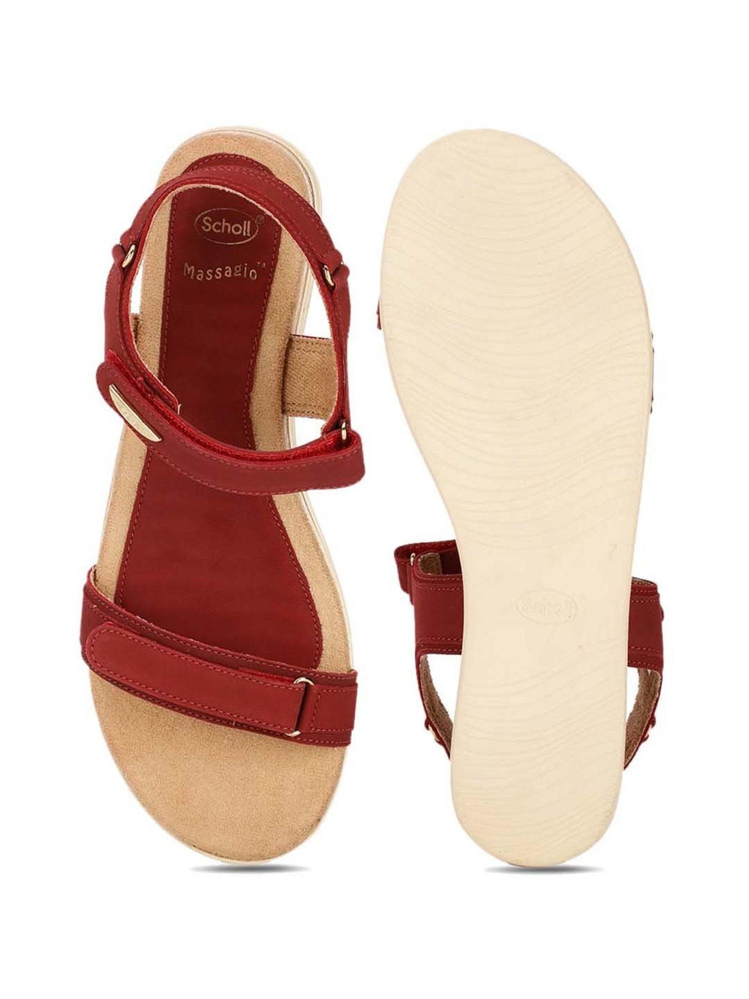 Scholl by Bata Women's Red Ankle Strap Sandals