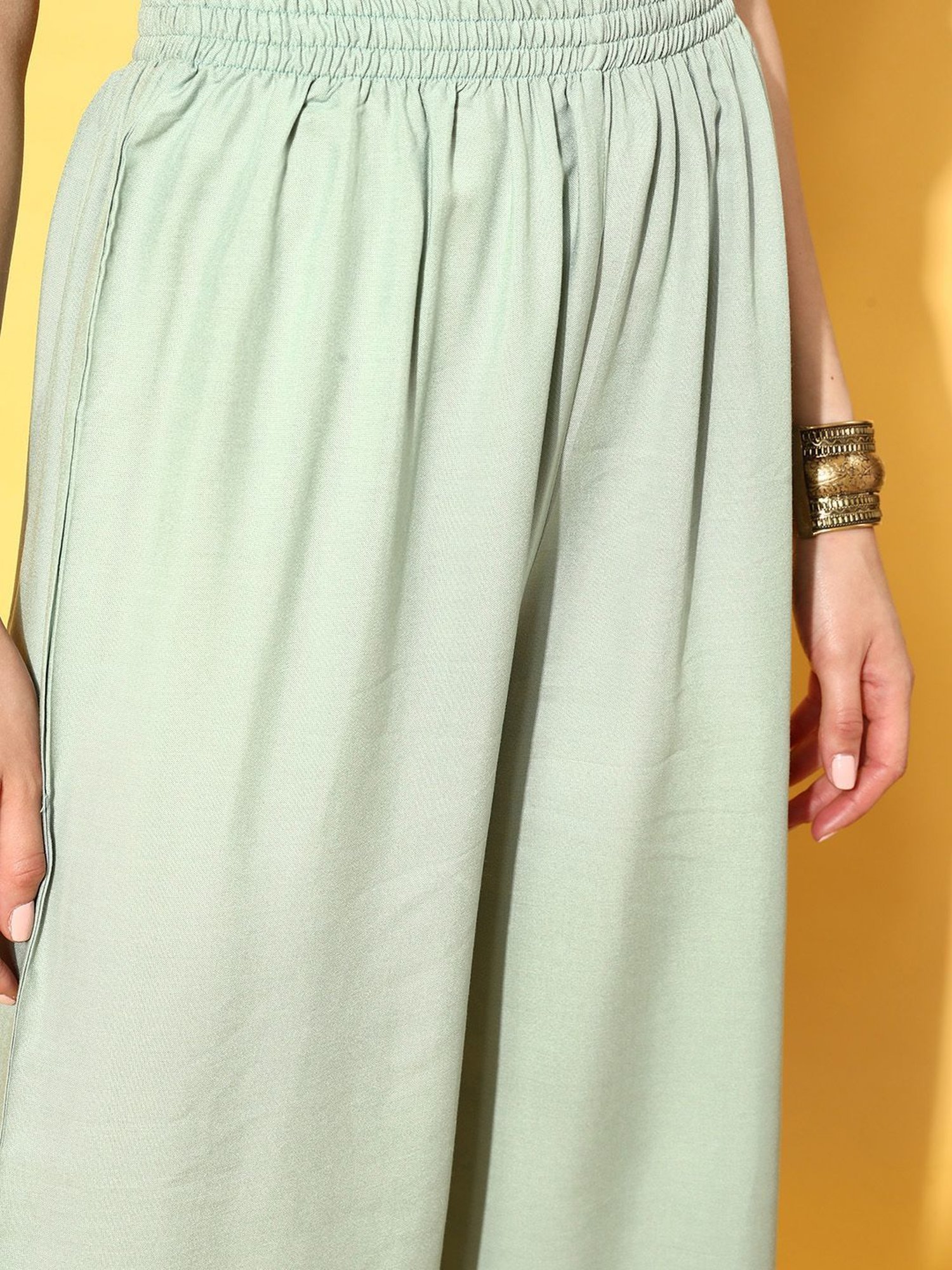 Stylum Green Bandhani Print Kurta Palazzo Set