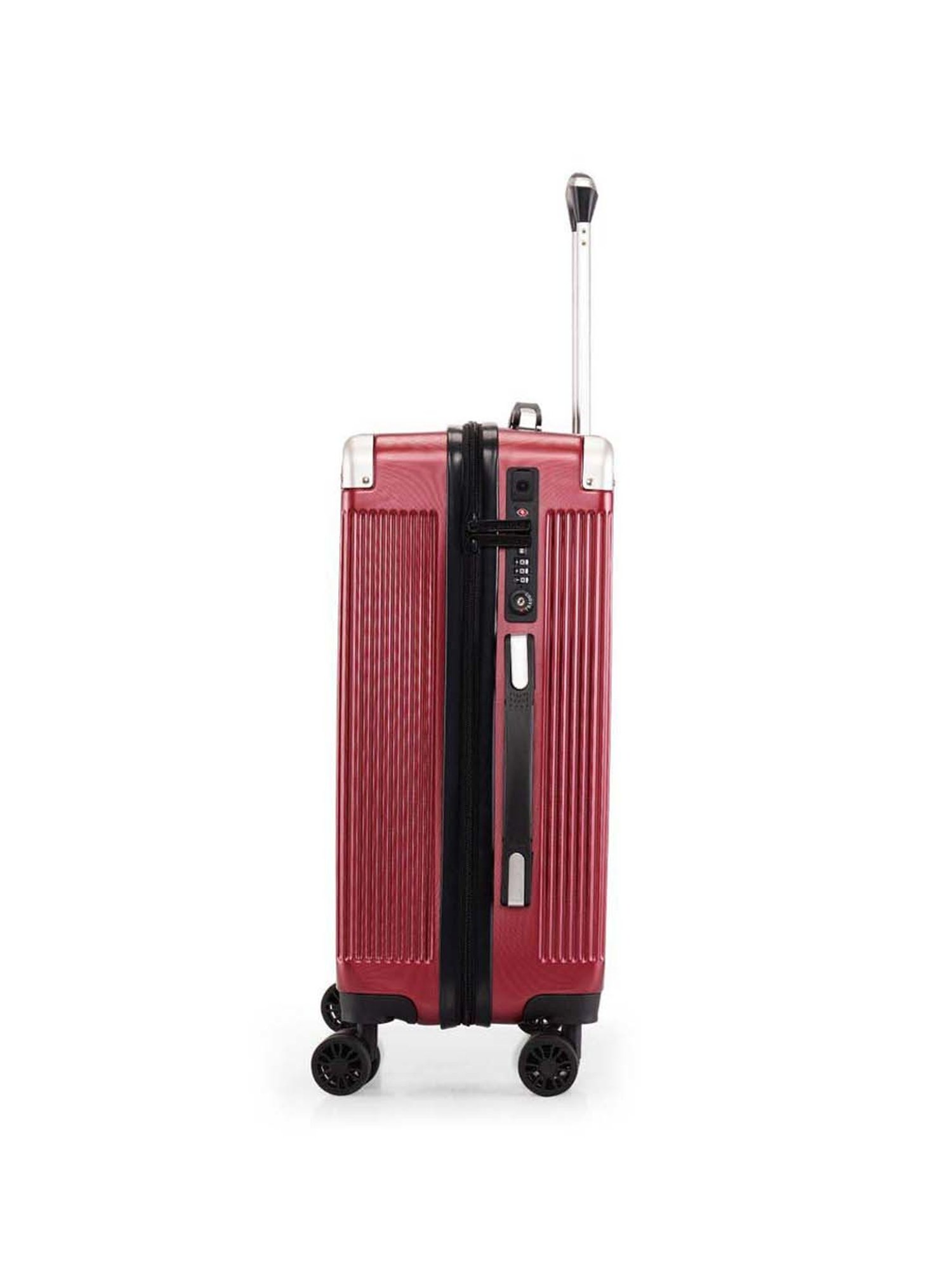 Swiss Brand Geneve Maroon Carry-On 4 Wheel Small Hard Cabin Trolley 53cm