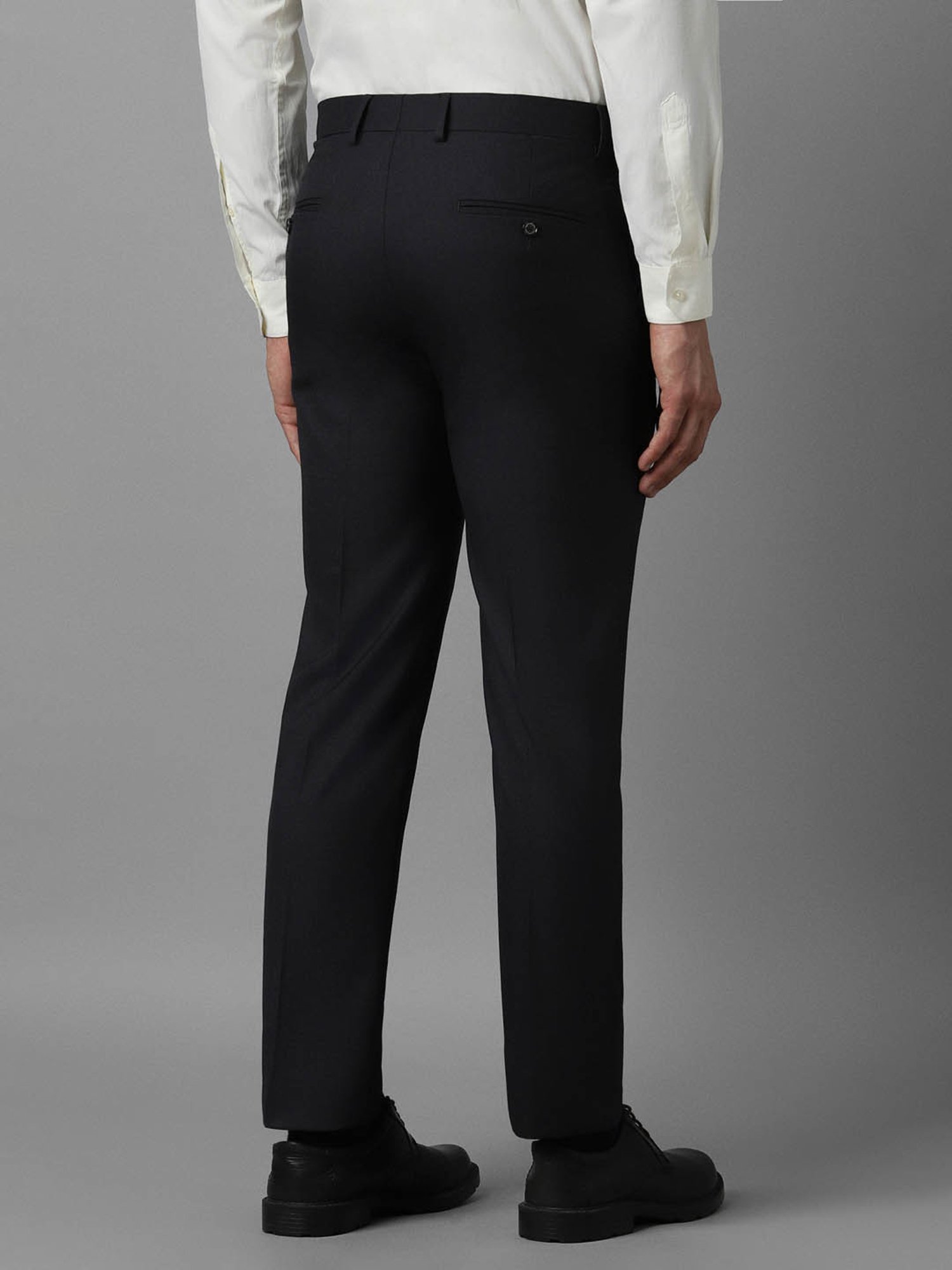 Louis Philippe Mid Black Slim Fit Trousers