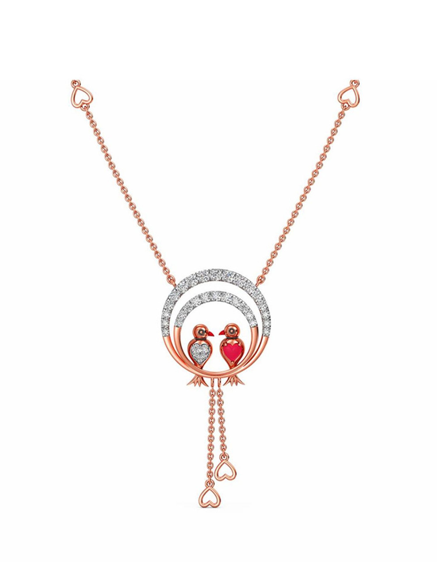 Mia by Tanishq 14 Karat Yellow Gold Two to Tango Diamond Necklace