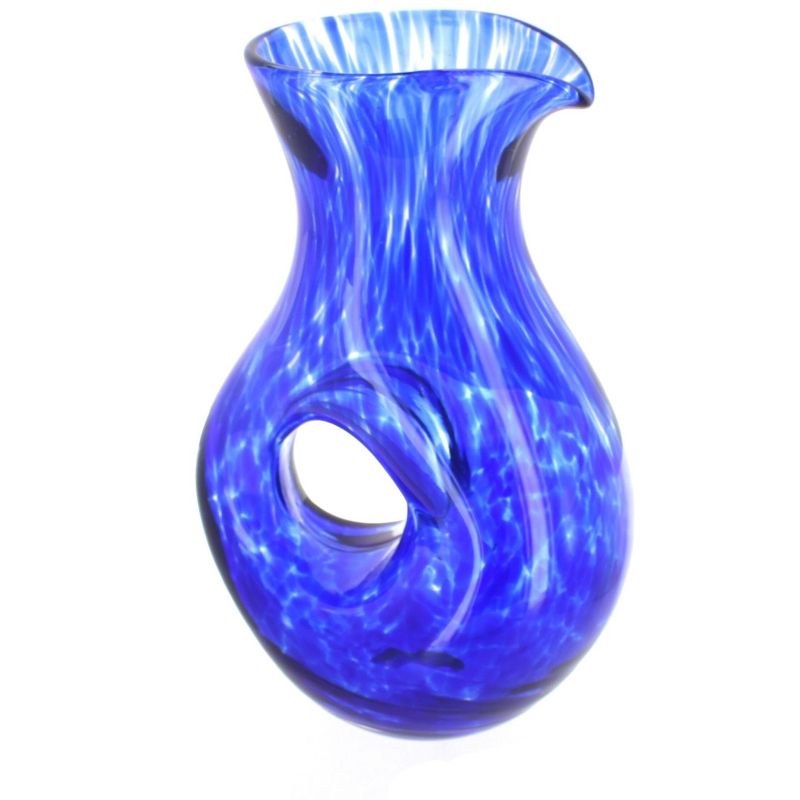 Blue Rose Polish Pottery Cobalt Confetti Tuscany Pierced Pitcher