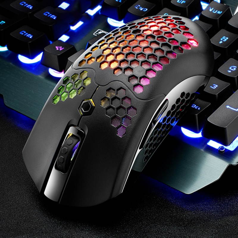 X2 12000DPI Wireless/Wired Dual Mode 7-Key Hollow RGB Laptop PC Gaming Mouse