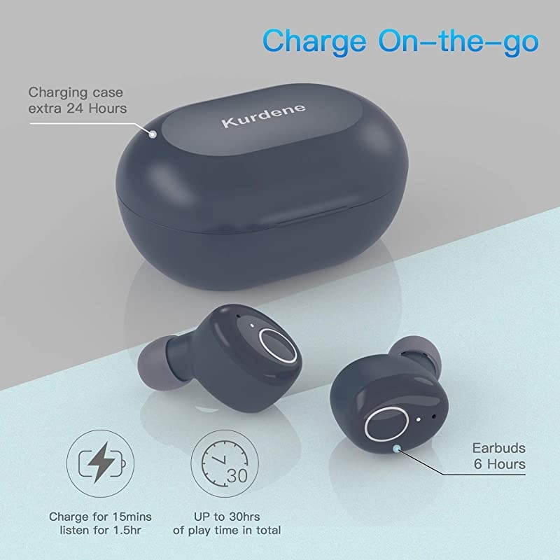 Wireless EarbudsBluetooth Earbuds with Charging Case Immersive Sounds IPX8 Waterproof Sport Mini Earphones Touch Control 24H Playtime Mic for iPhoneSamsungWindowsAndroidRoyal Blue