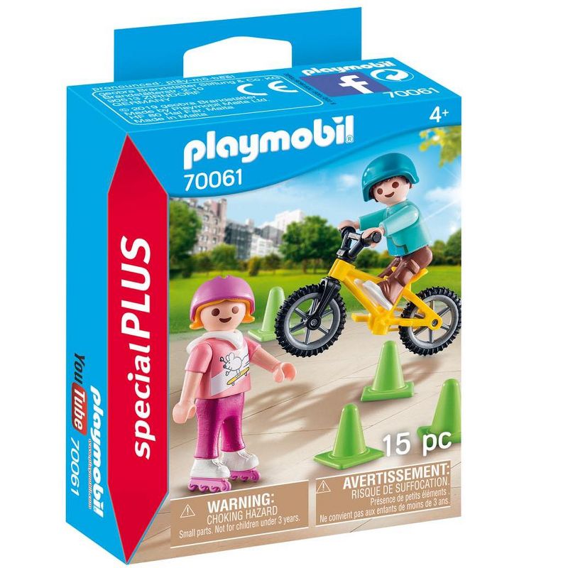 Playmobil Children with skates and bike
