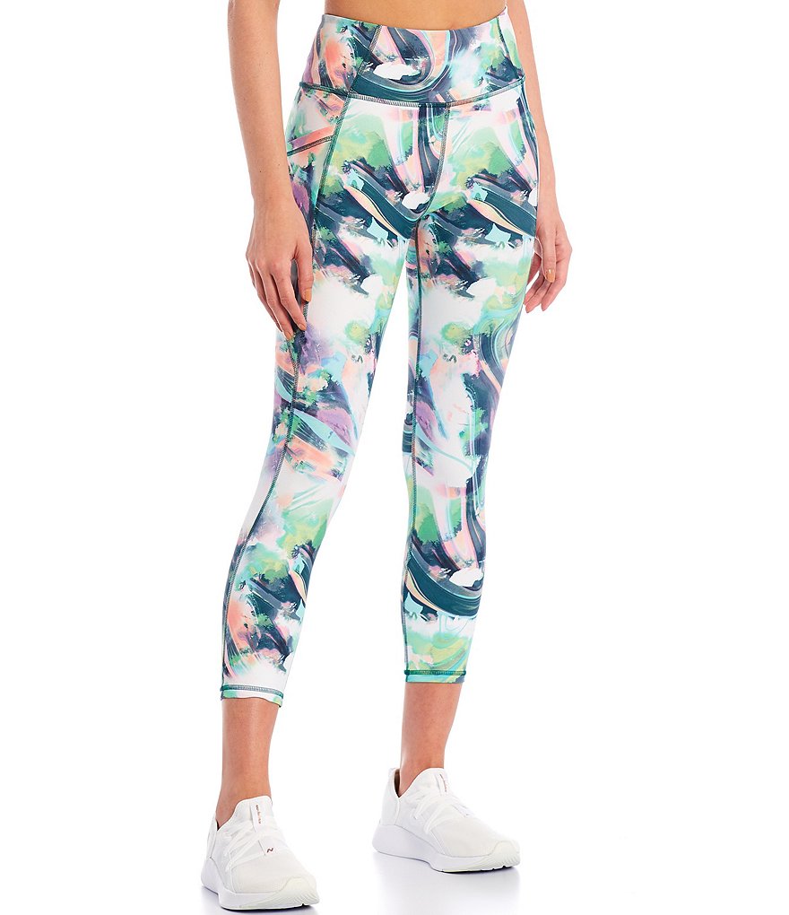 Kinesis High Rise Liquid Dream Print Crop Leggings