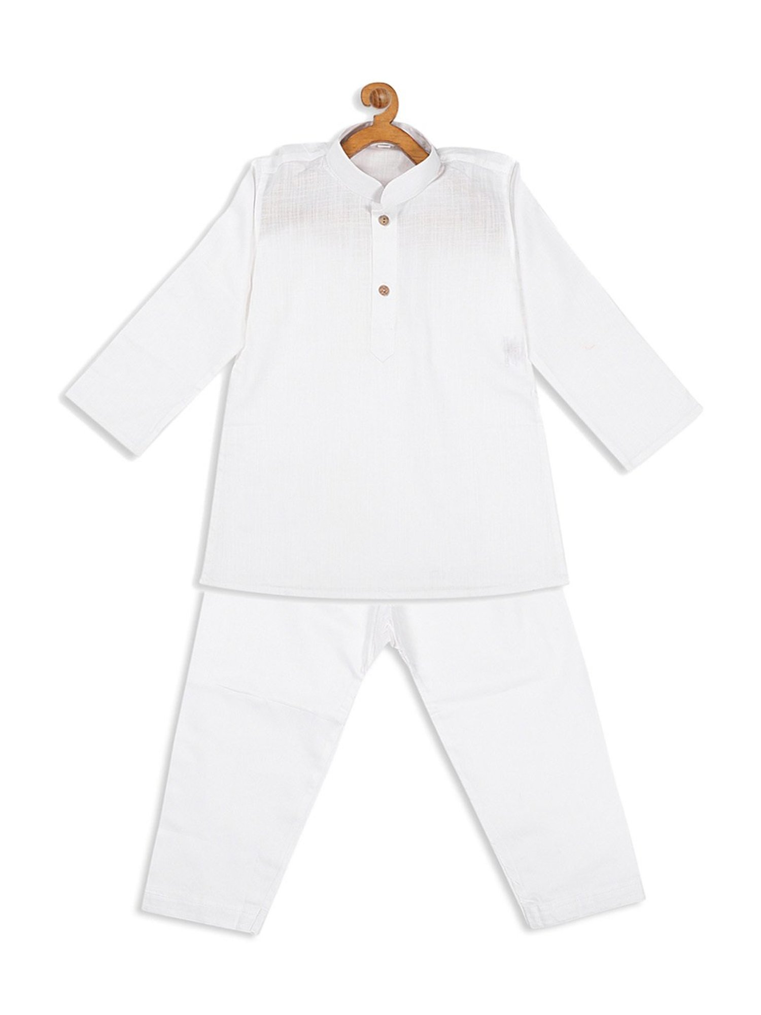 VASTRAMAY SISHU White Cotton Regular Fit Kurta Set