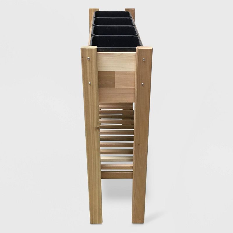 11" Elevated Rectangular Garden Bed Planters With Removable Liners Cedar - GRO Products