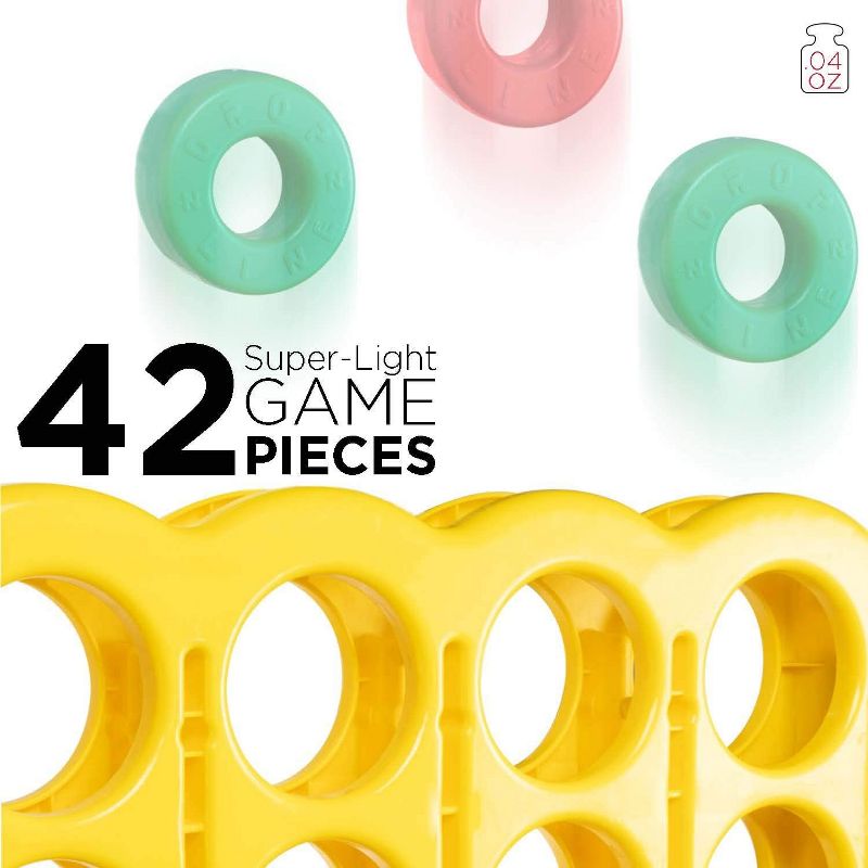 Sunny & Fun Giant 4 in A Row Color Connect - Life Size Indoor & Outdoor Floor Game - Jumbo Rings & Quick-Release Slider - for Yard Lawn or Backyard (4ft wide)