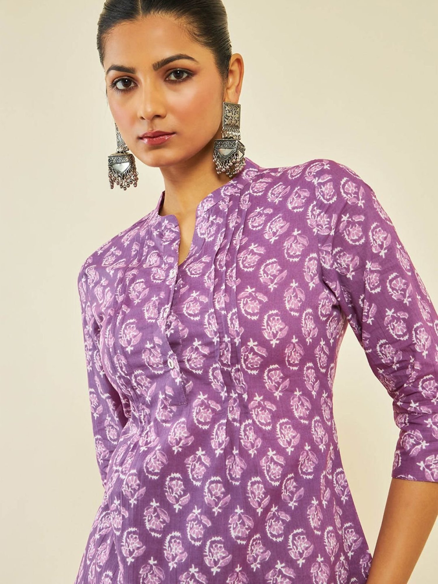 Soch Purple Cotton Printed Tunic