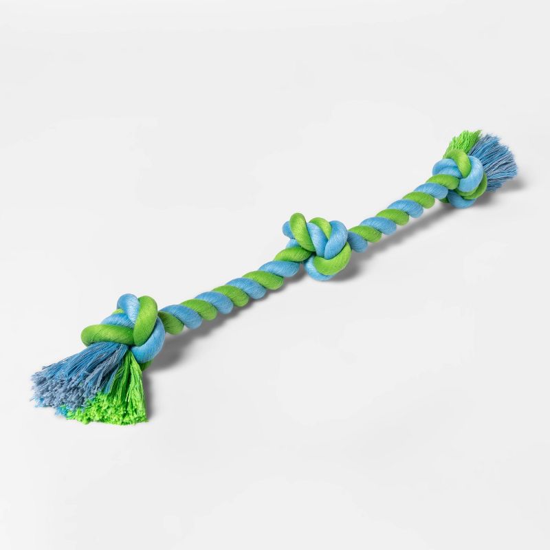 Color Twisted Rope Dog Toy - Blue/Green - Boots & Barkley™