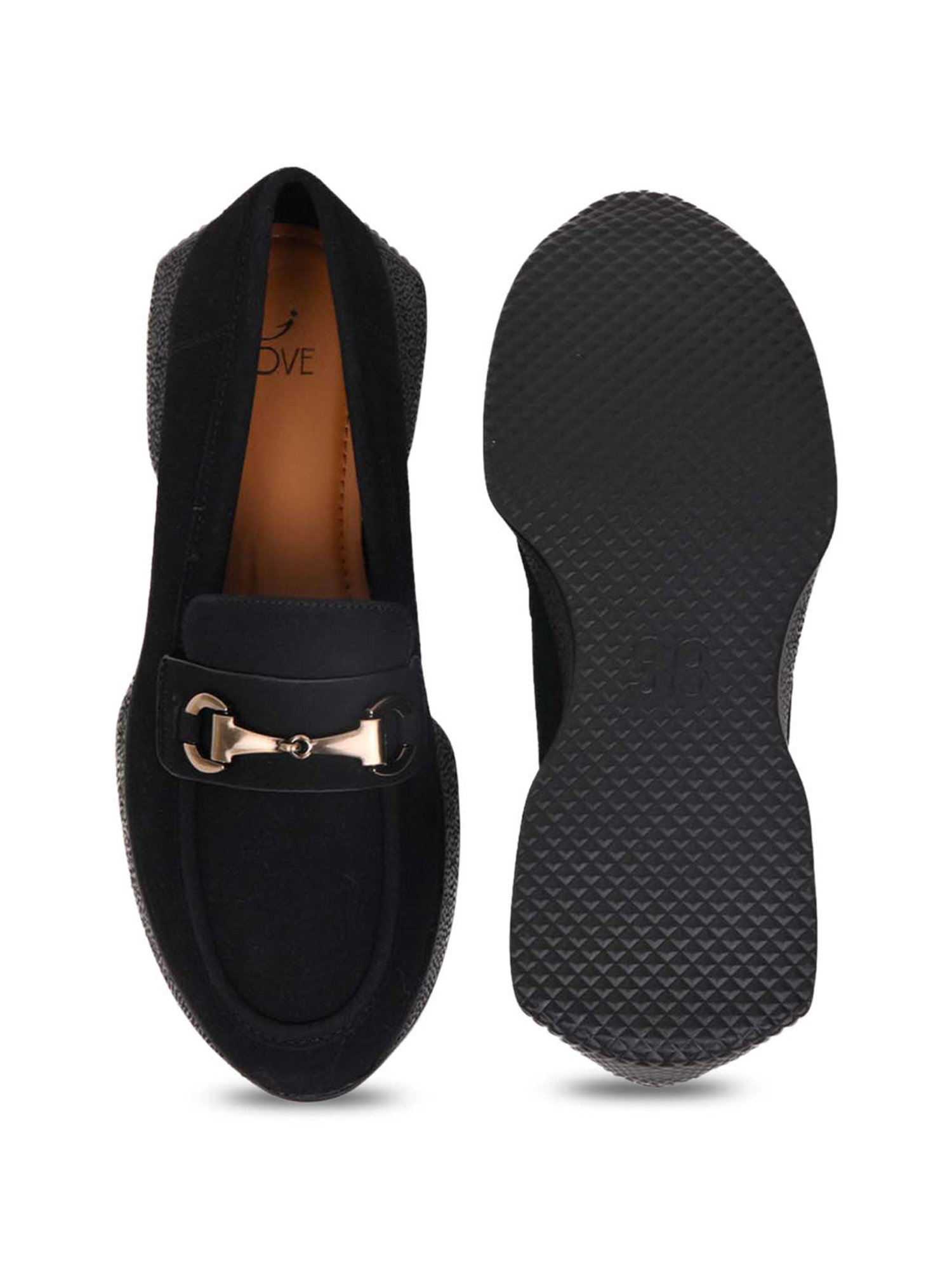 Jove Women's Black Wedge Loafers