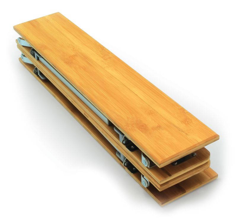 Camco 51895 Bamboo Folding Table with Aluminum Legs- Compact Design