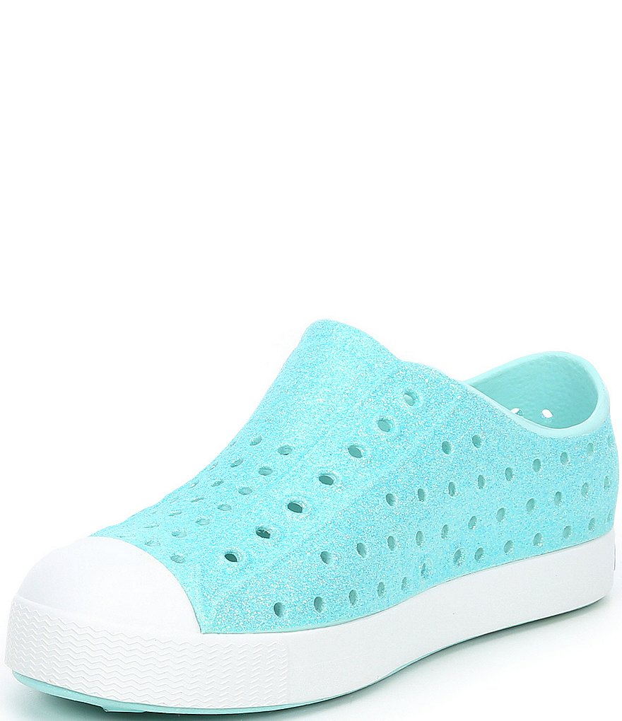 Native Girls' Jefferson Bling Glitter Perforated Slip-On Sneakers (Toddler)