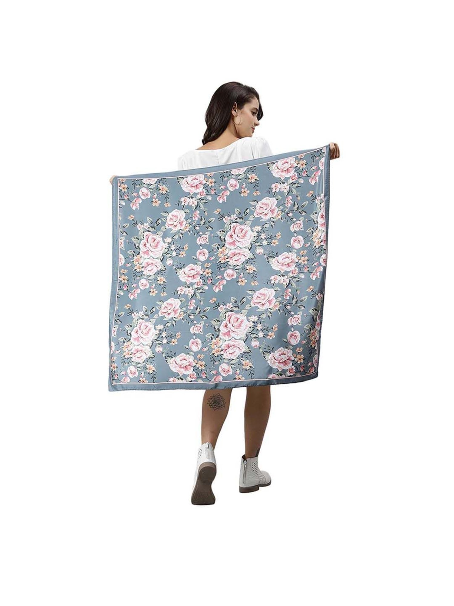 Tossido Grey Printed Stole