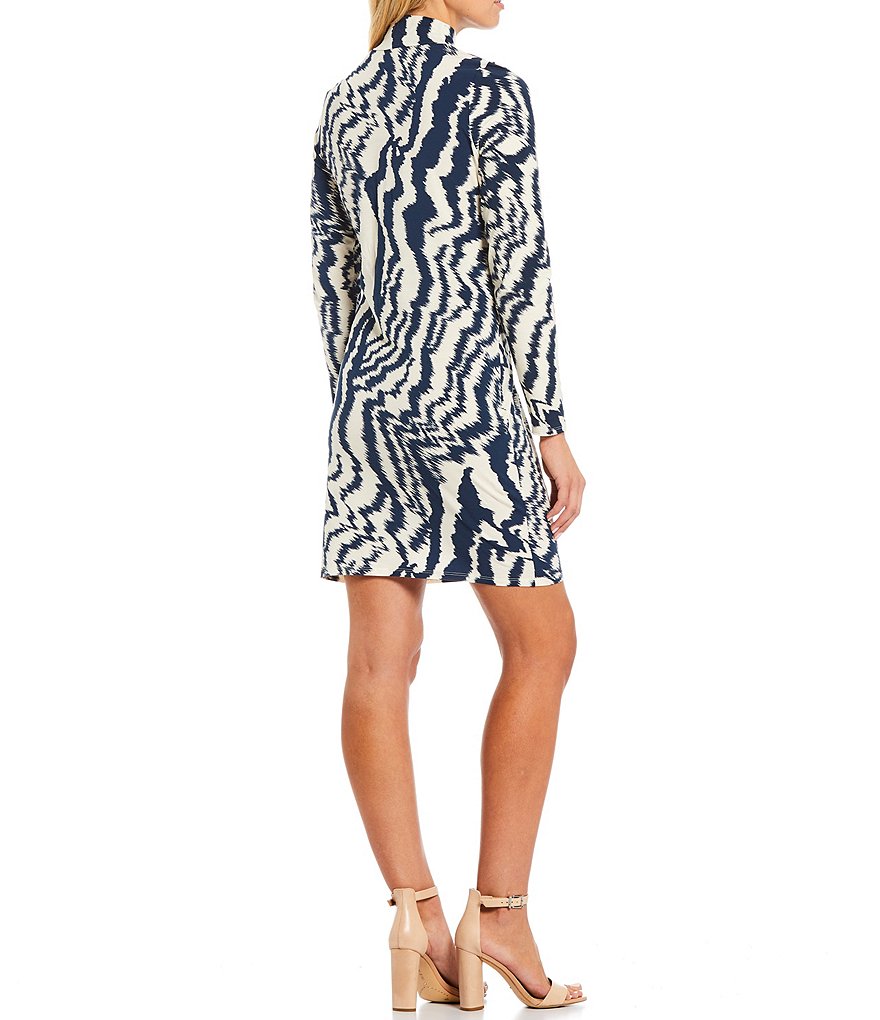 Ted Baker London Eara Long Sleeve Jersey High Neck Printed Mini Dress