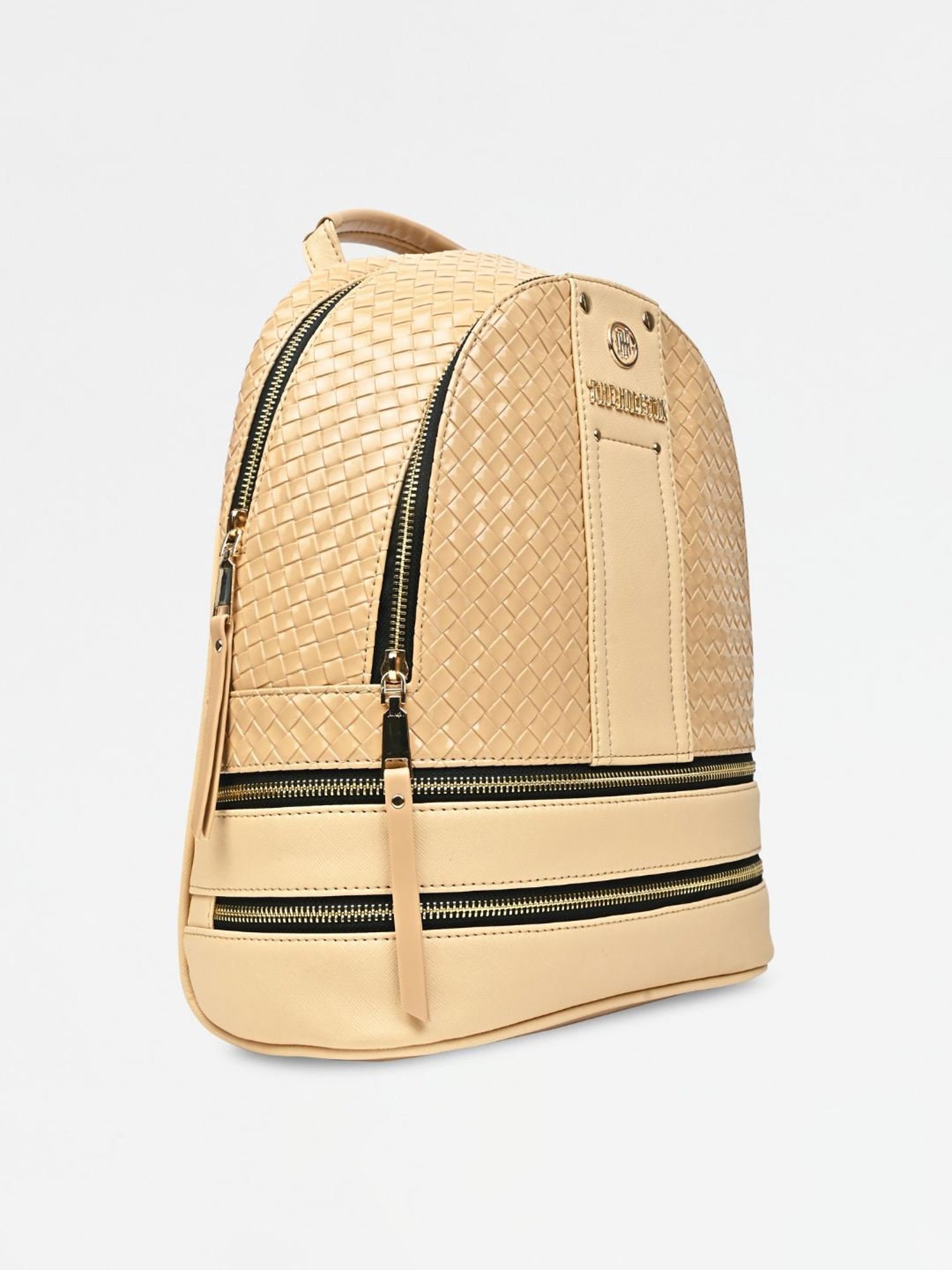 THE HOLISTIK Retro Wave Beige Textured Medium Backpack