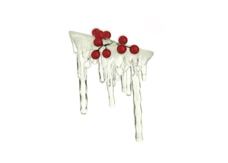 Raz Imports 5" Icy Crystal Winter Icicle and Berry Drop Christmas Ornament