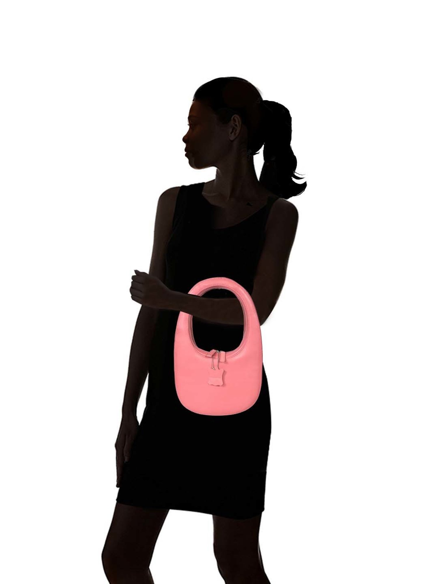 SASSORA Pink Solid Medium Hobo Shoulder Bag