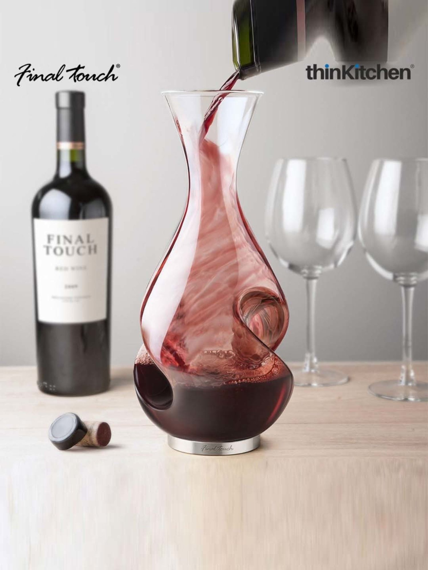Final Touch Transparent Borosilicate Decanter Conundrum Aerator (0.75 L)