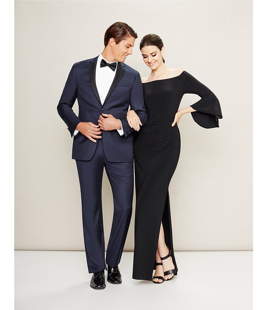 Gold Label Roundtree & Yorke Non-Iron Fitted Point-Collar Solid Tuxedo Shirt with French Cuffs