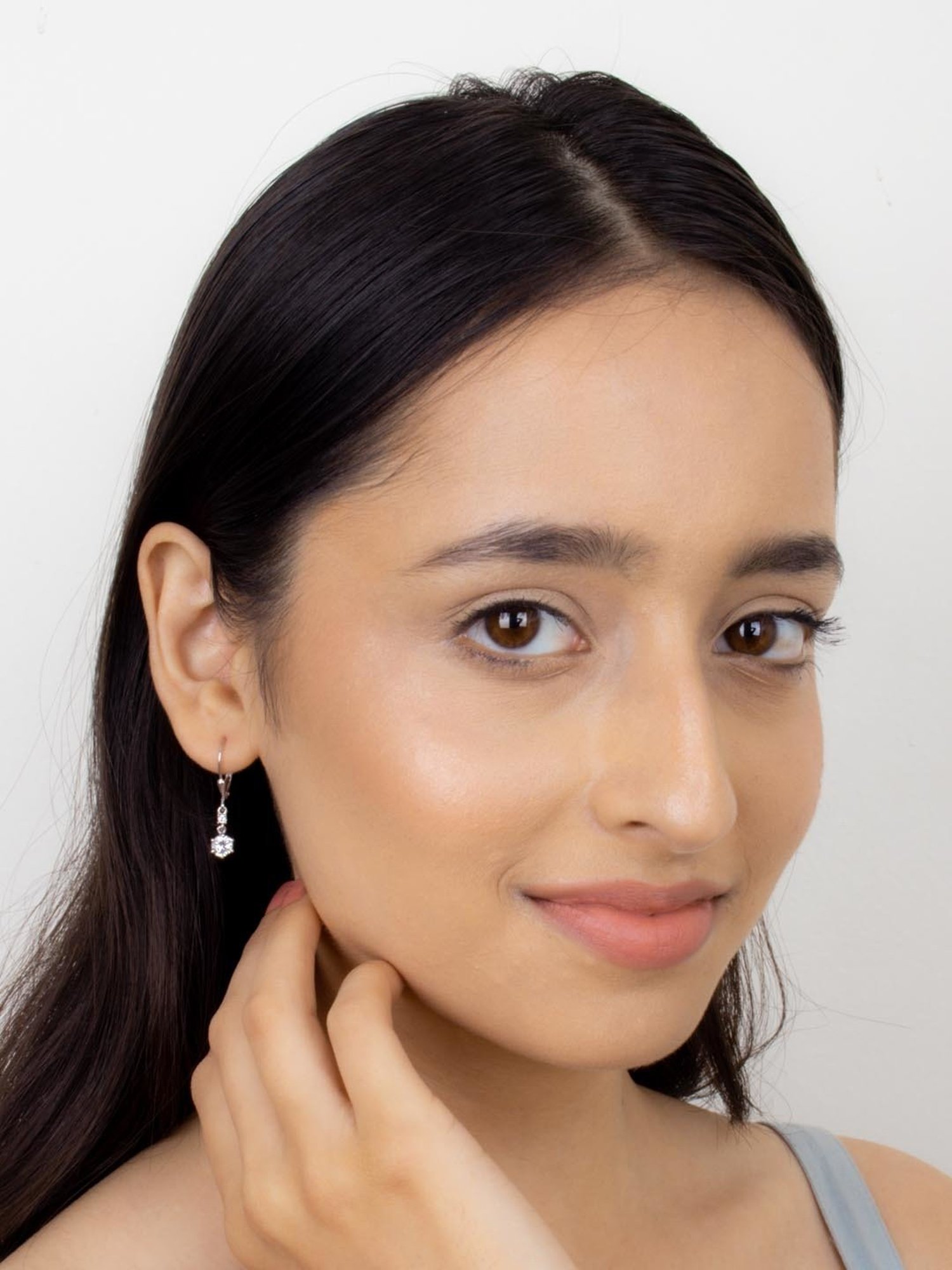 Ornate Jewels 92.5 Sterling Silver Cubic Zirconia Earrings for Women