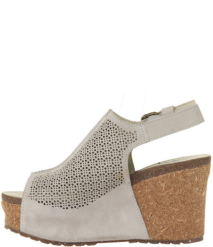 OTBT Jaunt Suede Perforated Cork Wedges
