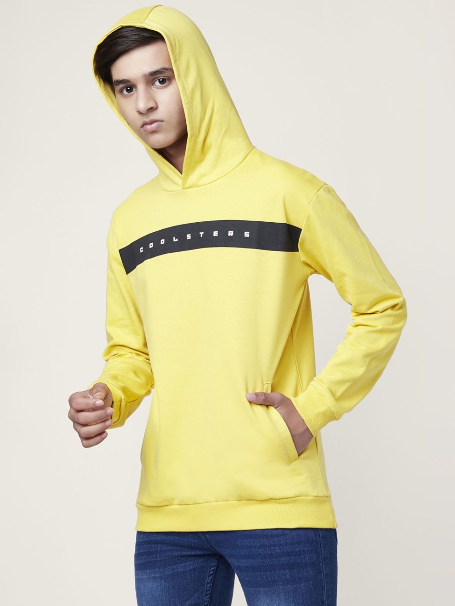 Coolsters by Pantaloons Kids Mustard Cotton Printed Full Sleeves Sweatshirt