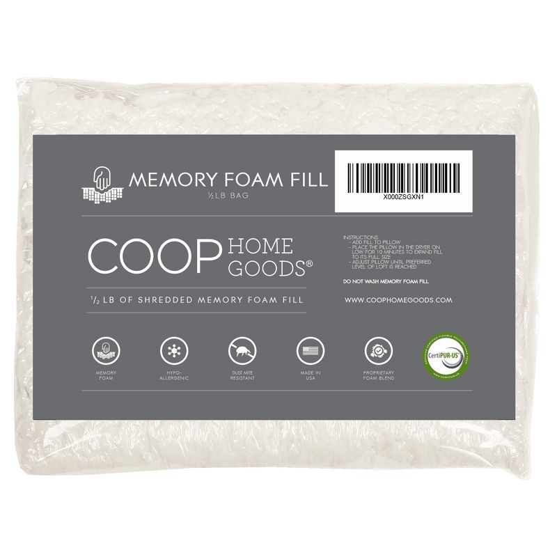 Coop Home Goods Original Pillow Refill - Firm Density - 1/2 LB