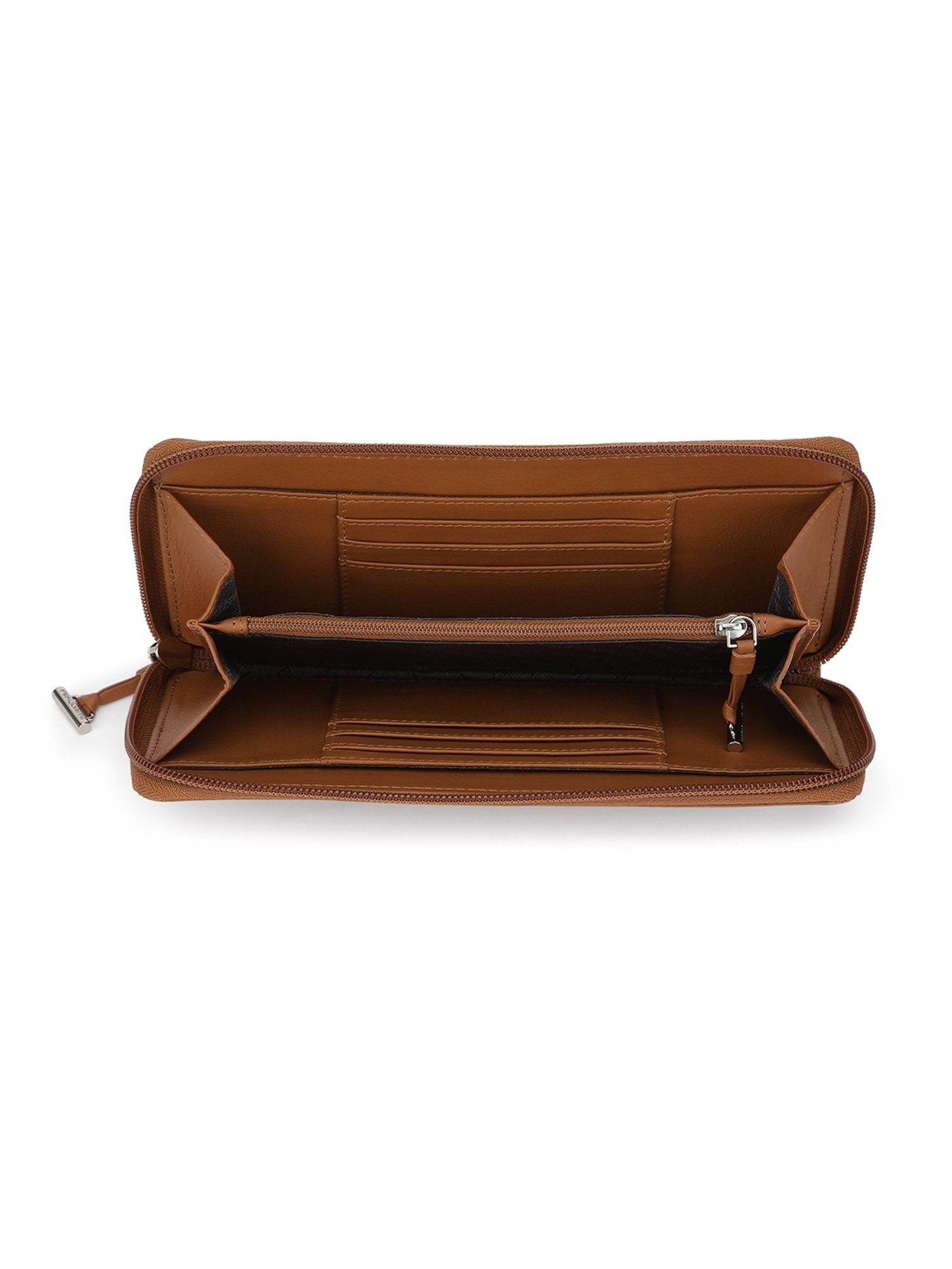 PERQUISITE DIANA Brown Textured Zip Around Wallet for women