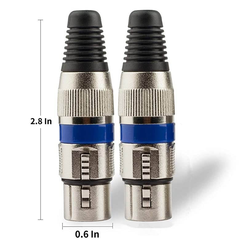 XLR Female Connector 10 Colors Male Plug with 3 Pins DMX Connector Microphone Connector