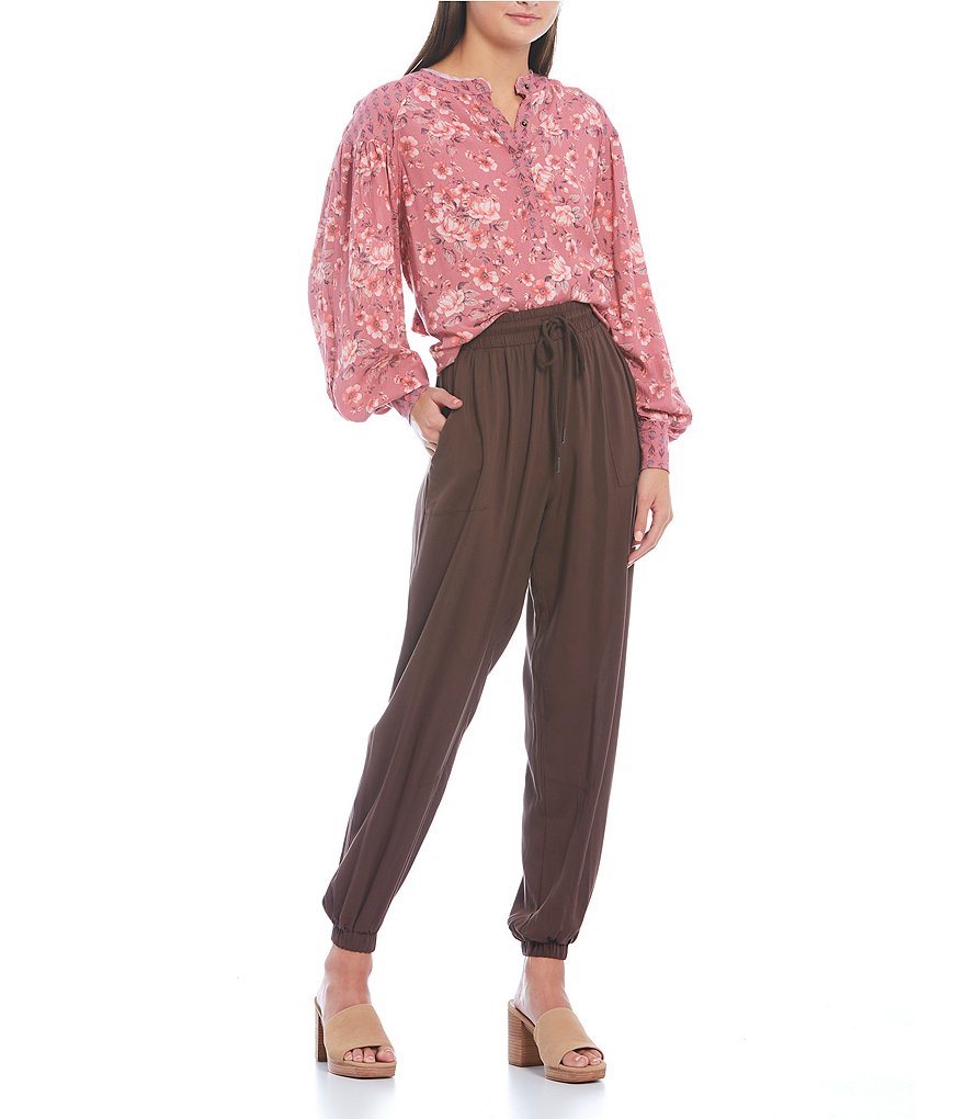 June & Hudson Short Tie Sleeve Knit Tee