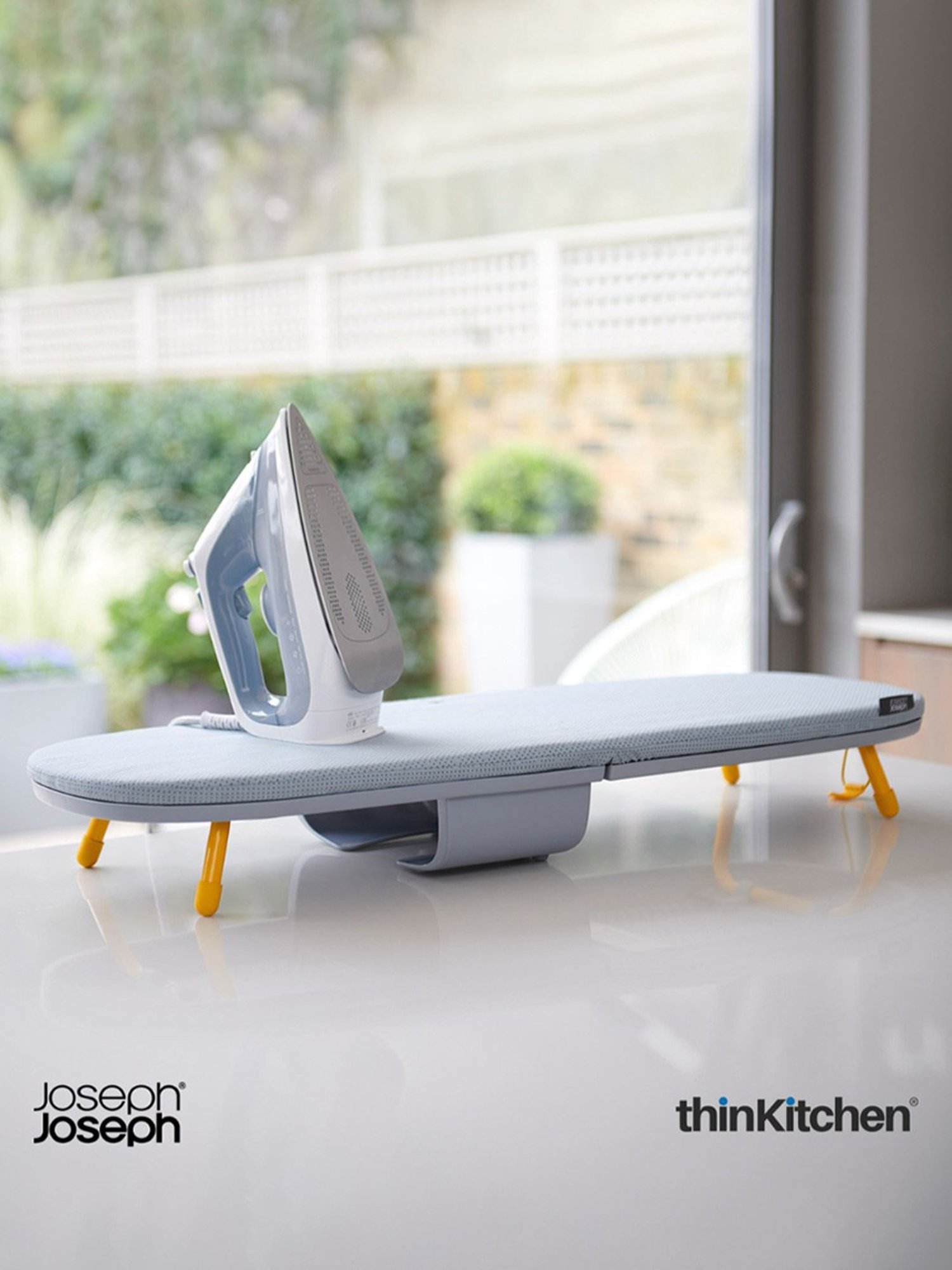 Joseph Joseph Grey & Yellow Carbon Steel Pocket Folding Table-top Ironing Board