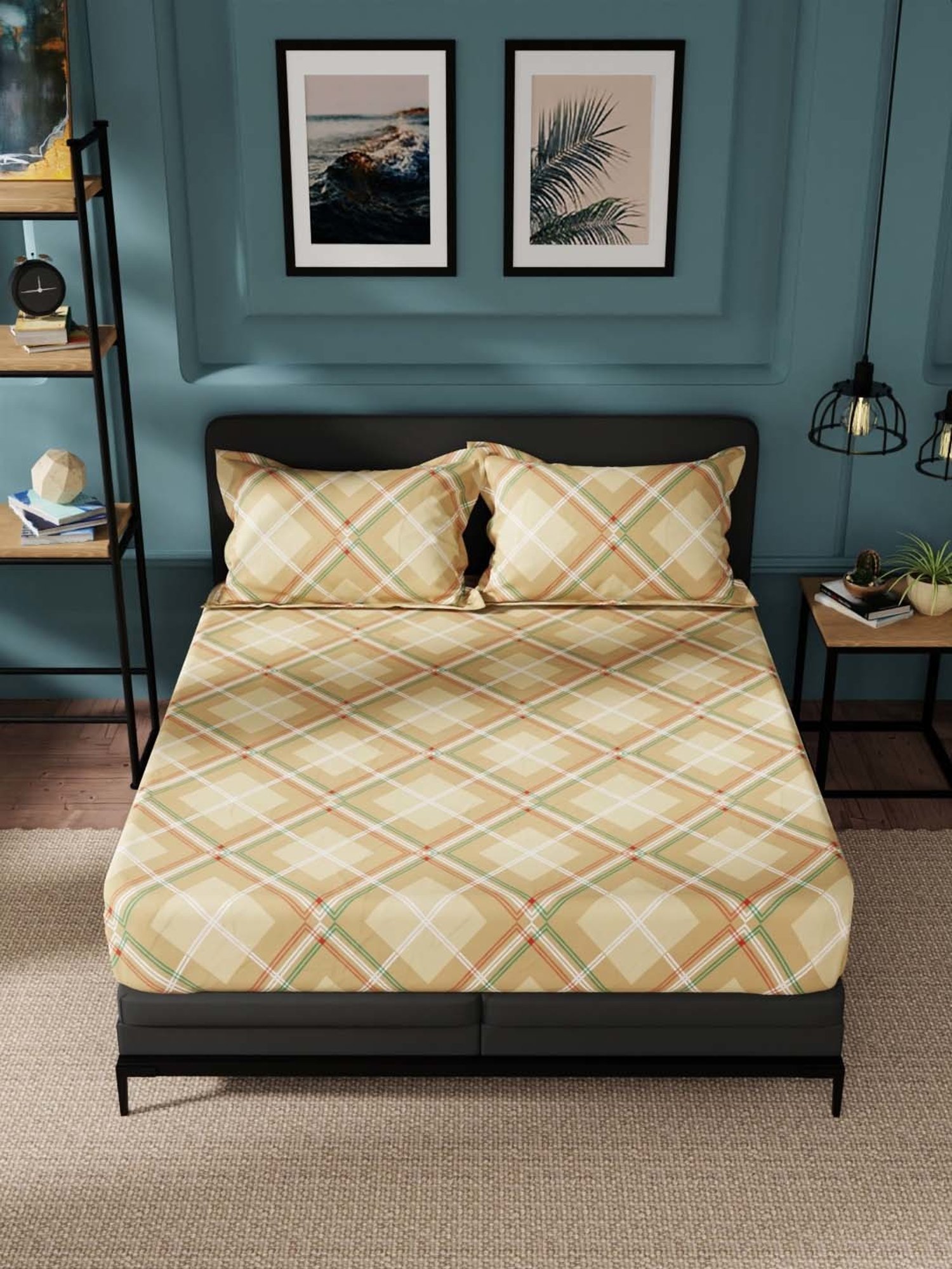 Nautica Northsail Taupe 150 TC Cotton King Bedsheet with 2 Pillow Covers