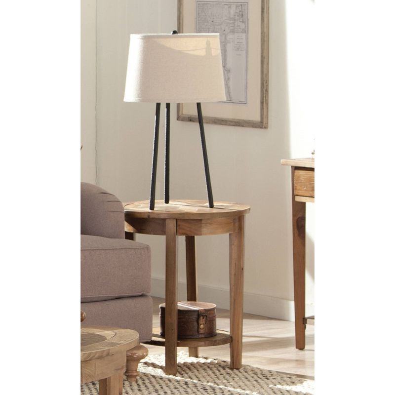 Round End Table Reclaimed Wood Natural - Alaterre Furniture